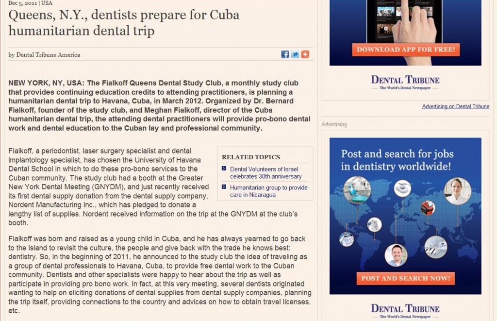 Queens NY Dentists prepare for Cuba humanitarian trip