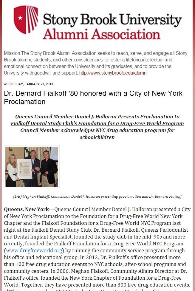 Dr. Bernard Fialkioff '80 honored with a City of New York Proclamation