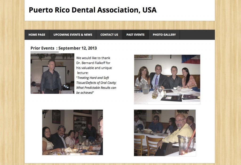 Puerto Rico Dental Association, USA thanks Dr. Bernard Fialkoff for his lecture