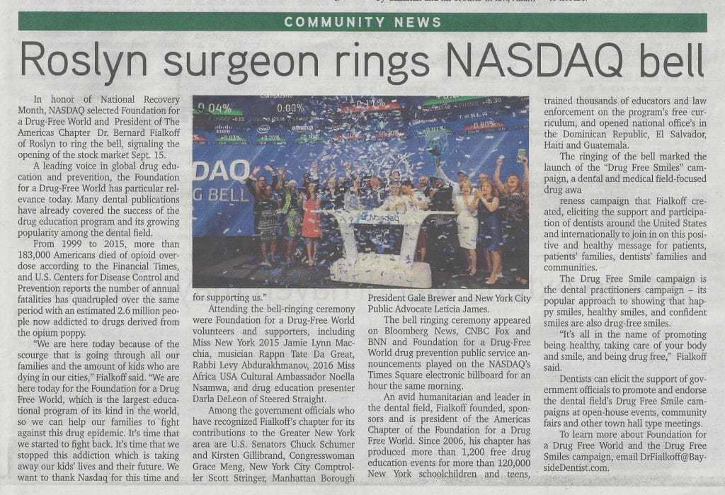 Roslyn Surgeon Rings NASDAQ Bell